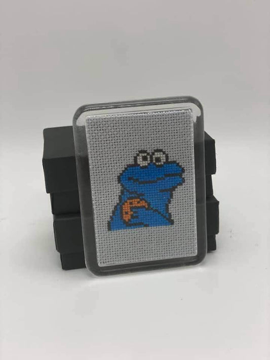 Cookie Monster Cross Stitch Magnet