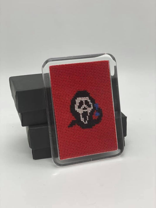 Ghostface Cross Stitch Magnet